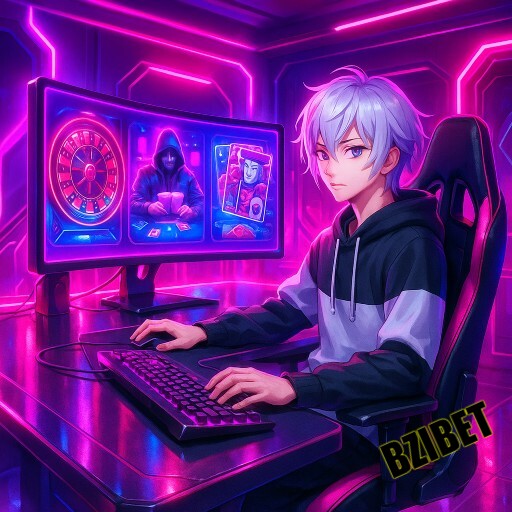 Imagem promocional da BZIBET destacando slots e jogos de cassino